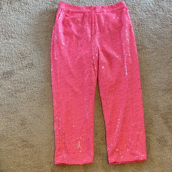 Sparkling Pink Sequin Pants - Picture 1 of 13